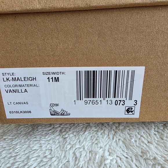 NEW Lucky Brand Women's Maleigh Ankle Strap Open Toe Wedge Sandal Size 11M White - Picture 4 of 4